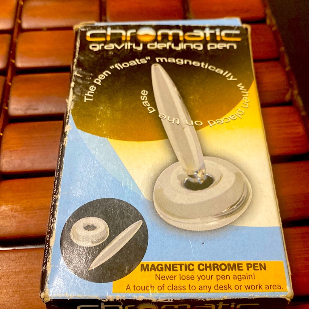 Vintage Chromatic gravity defying pen.Magnetic chrome pen.